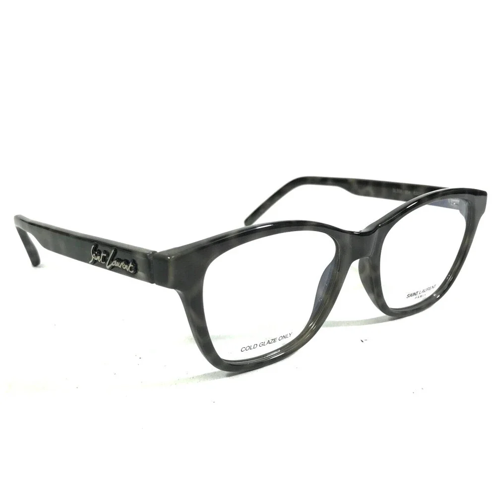 Saint Laurent Eyeglasses Frames SL338 004 Gray Tortoise Cat Eye 53-17-145
